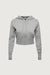 Knit zip-up hoodie in medium heather grey — main image