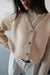 Boucle knit button front cardigan in fog — main image