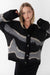 Intarsia knit cardigan in black intarsia — main image