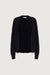 Fuzzy open front cardigan in black — main image
