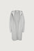 Long cardigan with hoodie in light heather grey — main image