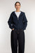 Knit zip-up hoodie in navy blazer — main image