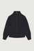 Cable knit zip-up cardigan in charcoal — main image