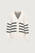 Striped button front cardigan in birch black — main image