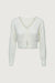Ribbed button-front cropped cardigan in ivory — main image