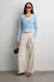 Cropped lightweight button front cardigan in breeze blue — main image