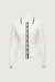 Contrast trim button front collared cardigan in cream black — main image