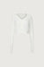 Cropped ribbed cardigan in ivory — main image