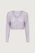 Cropped crochet cardigan in lilac — main image