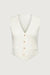 Button front knit vest in cream — main image