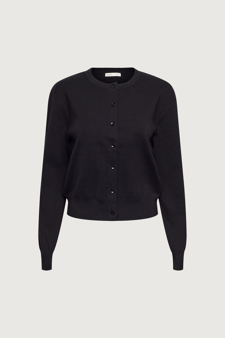 BUTTON UP CARDIGAN in Black — alternate angle