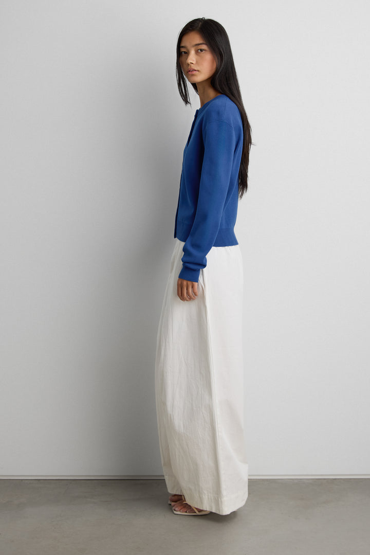 BUTTON UP CARDIGAN in Cobalt Blue — alternate angle