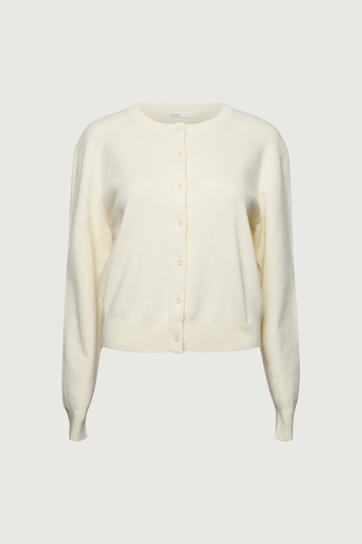 BUTTON UP CARDIGAN in Cream — alternate angle