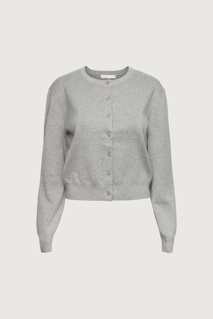 BUTTON UP CARDIGAN in Medium Heather Grey — alternate angle