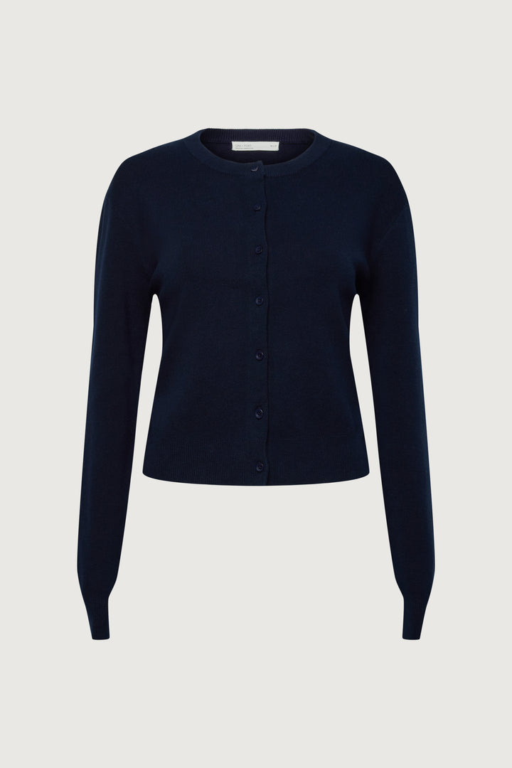 BUTTON UP CARDIGAN in Navy — alternate angle