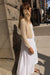 Cable knit long-sleeve cardigan in fog — main image