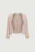 Cable knit long-sleeve cardigan in savannah tan — main image