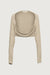 Oversized ribbed bolero in beige — main image