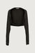 Oversized ribbed bolero in black — main image