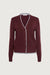 Layered effect button front cardigan in wine — main image