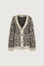 Oversized leopard print cardigan in cream print — main image