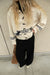Patterned cardigan with toggle closure in ivory — main image