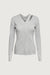 Cut out detail button-front cardigan in gray — main image