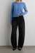 Classic fit cardigan with covered buttons in blue sky — main image