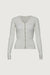 Ribbed hook and eye front cardigan in white — main image