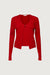 Layered effect halter cardigan in cherry — main image