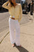 Linen blend button-up cardigan in lemon — main image
