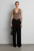 Sleeveless button front knit top in brindle — main image