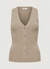Sleeveless button front knit top in feather grey — main image