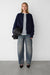 Thick knit button front cardigan in navy blazer — main image