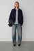 Thick knit button front cardigan in navy blazer — main image