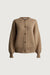 Thick knit button front cardigan in taupe — main image