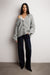 100% wool oversized button front cardigan in light heather grey — main image