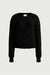 Relaxed fit button front cardigan in black — main image