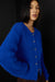 Relaxed fit button front cardigan in surf blue — main image