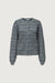 Oversized striped cardigan in gray stripe — main image