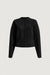 Cinched waist button front cardigan in black — main image