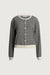 Striped round neck cardigan in ivory — main image