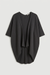 Draped open front ribbed cardigan in charcoal — main image