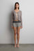 Sheer cardigan with tie front in gray — main image