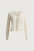 Sheer cardigan with tie front in ivory — main image