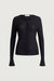 Textured sheer cardigan in black — main image