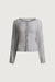 Sheer crinkle effect button-up cardigan in gray — main image
