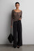 Draped sheer knit cardigan in gray — main image