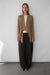 Draped open front cardigan in beige — main image