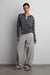 Ribbed knit striped cardigan in gray — main image